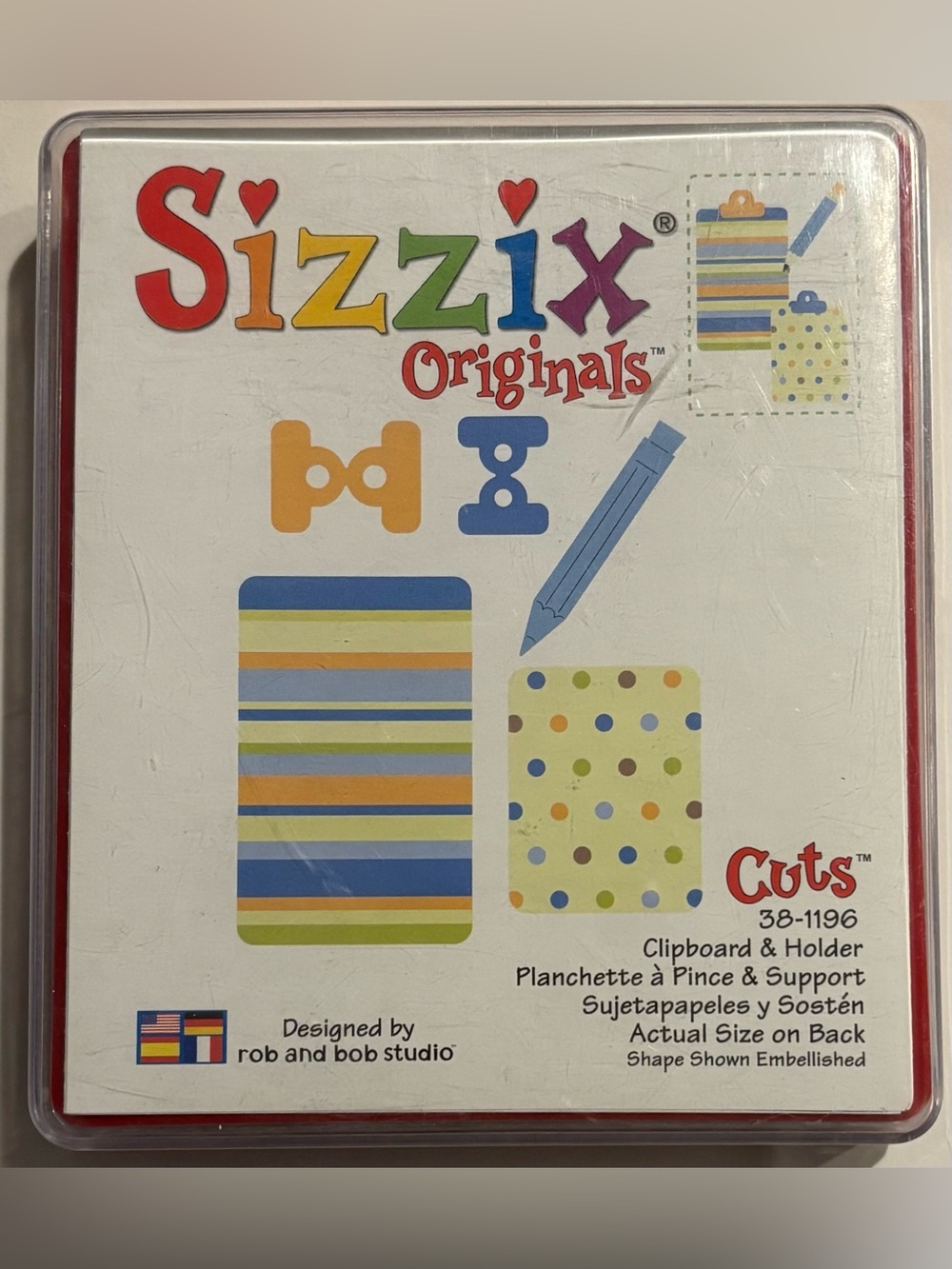 Sizzix Originals Cuts 38-1196 clipboard & holder large red die - like new